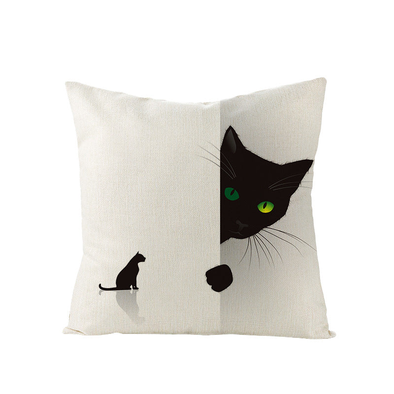 2024 European And American Halloween Pillowcase New Pumpkin Black Cat Series Sofa Cushion Waist Pillowcase Home Pillow