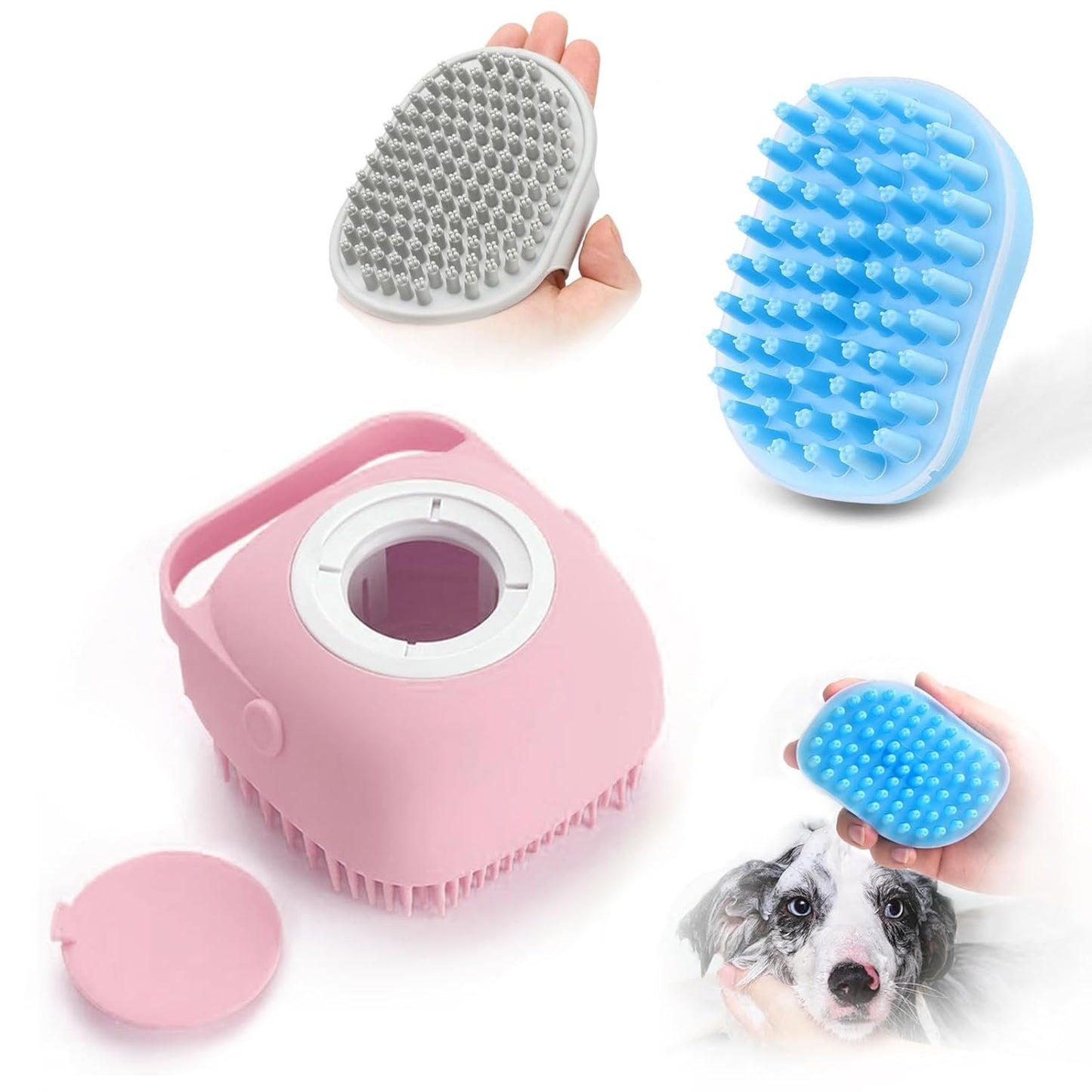 Silicone Pet Brush With Dispenser