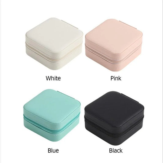 Portable Travel Ladies Jewelry Box for Rings, Pendants, Earrings, Necklaces, Organizer for Birthday Festive Christmas Gifts