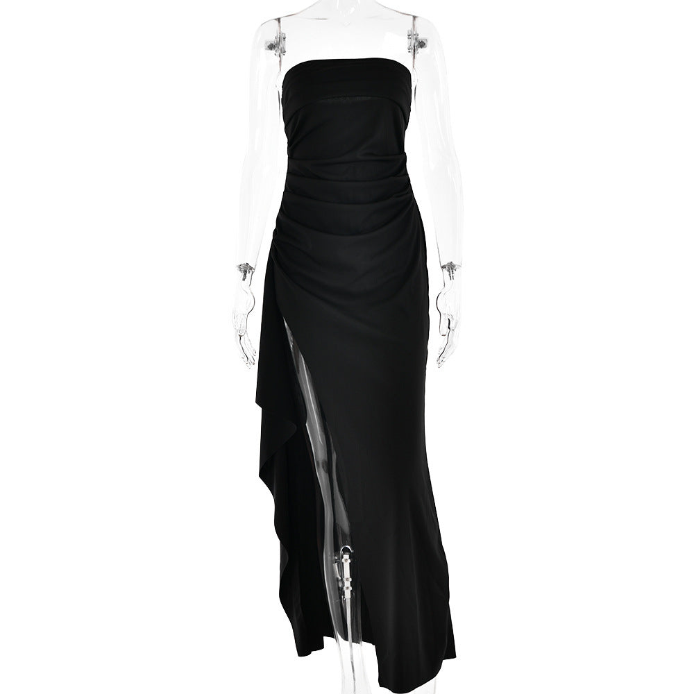 Split Strapless Bridesmaid Maxi Dress