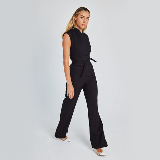 Sleeveless Casual Wide Leg Jumpsuit