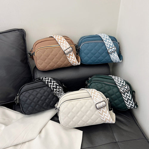 Diamond Pattern Soft Leather Messenger
