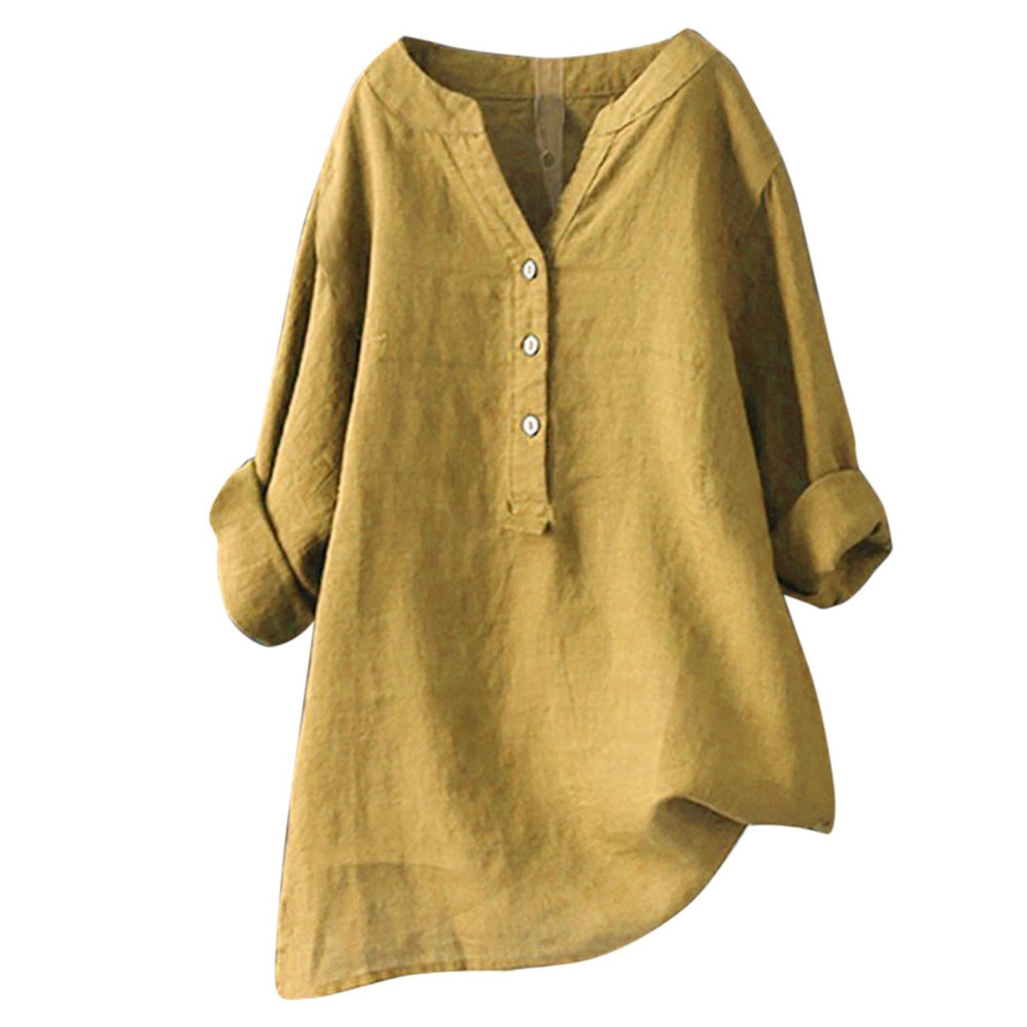 Solara Button-Front Linen Shirt
