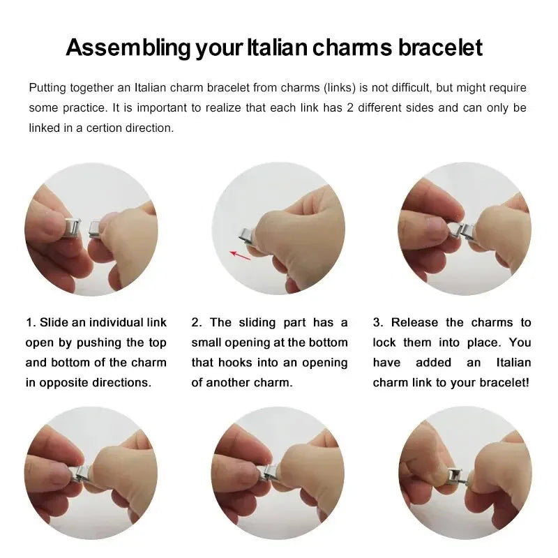 Yupsk Trendy Square Italy Stainless Steel Bracelets For Women Men HipHop Metal Modules Stretchable Gift Birthday Party Jewelry