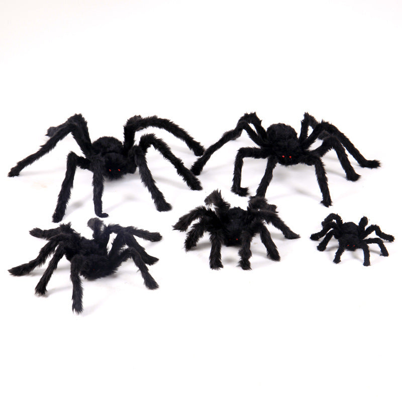 Halloween Spider Props Bar Decorations Whole Person Flower Spider Black Plush Spider