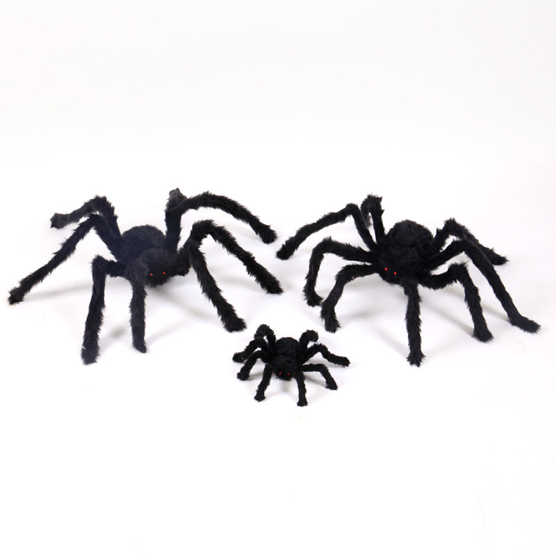 Halloween Spider Props Bar Decorations Whole Person Flower Spider Black Plush Spider