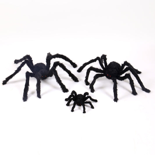 Halloween Spider Props Bar Decorations Whole Person Flower Spider Black Plush Spider