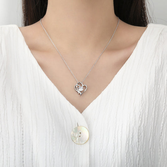 Zircon Double Heart Love Necklace