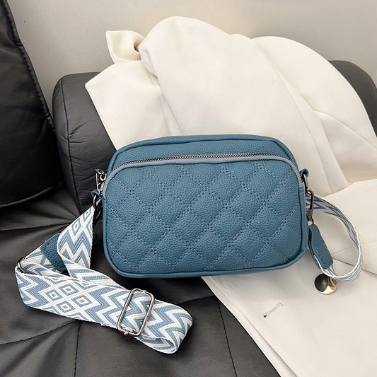 Diamond Pattern Soft Leather Messenger