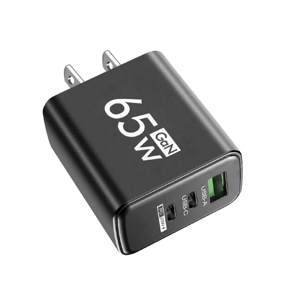 GaN Fast Charging 65W USB-C Charger Charger PD Quick Charge 3.0 Wall For Phone Adapter For iPhone 15 Xiaomi POCO Samsung Oneplus