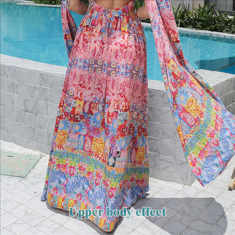 Women's Floral Flowing Hem Dress