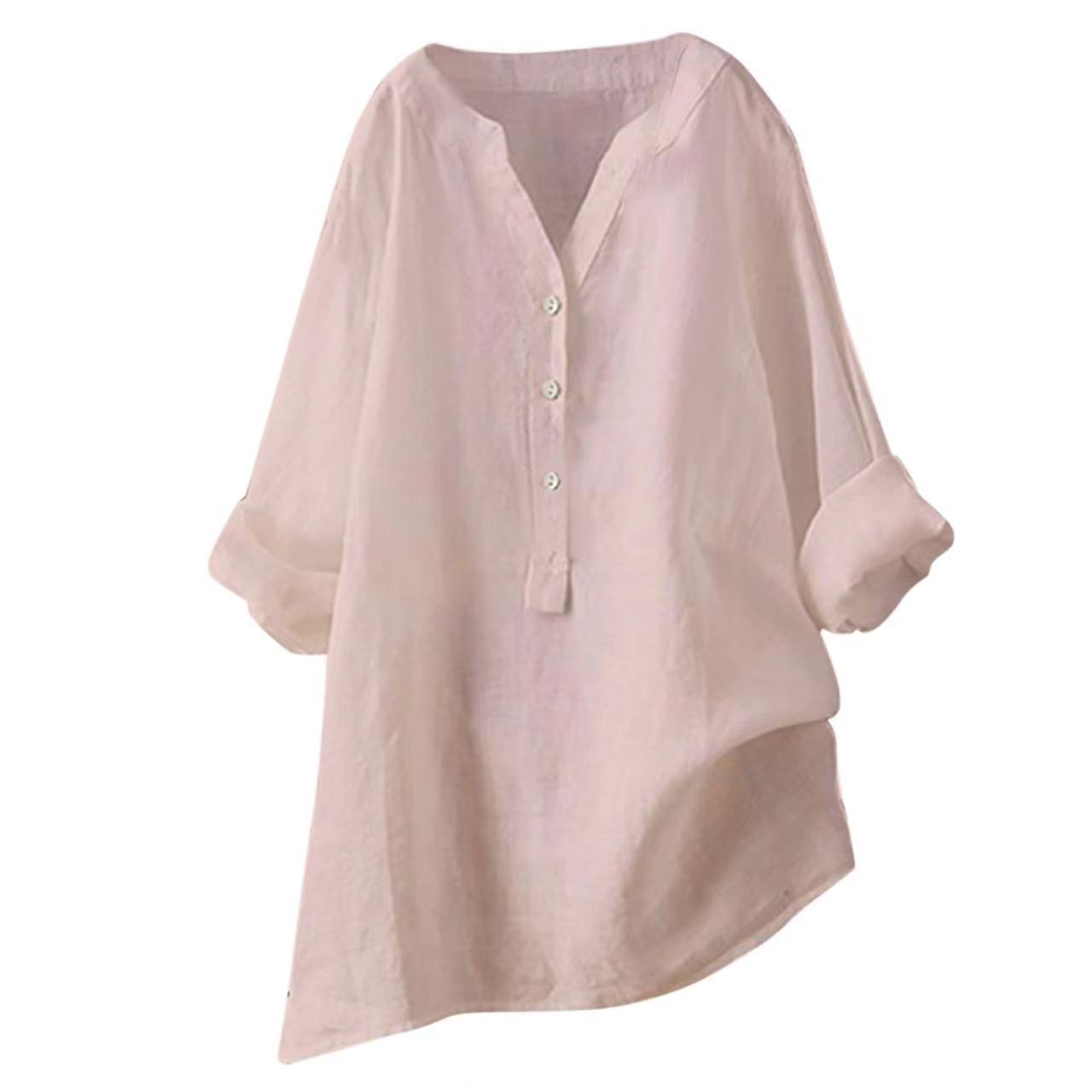 Solara Button-Front Linen Shirt