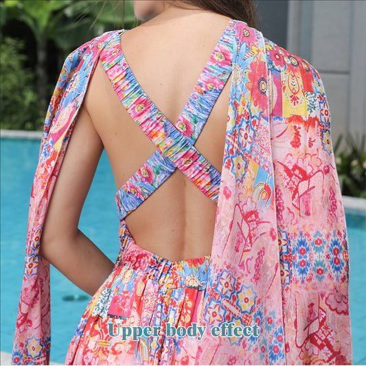 Women's Floral Flowing Hem Dress