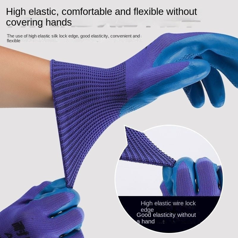 Embossed Labor Protection Gloves Latex Wear-resistant Non-slip Construction Site Work Gloves
