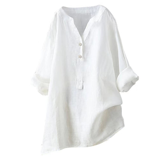 Solara Button-Front Linen Shirt