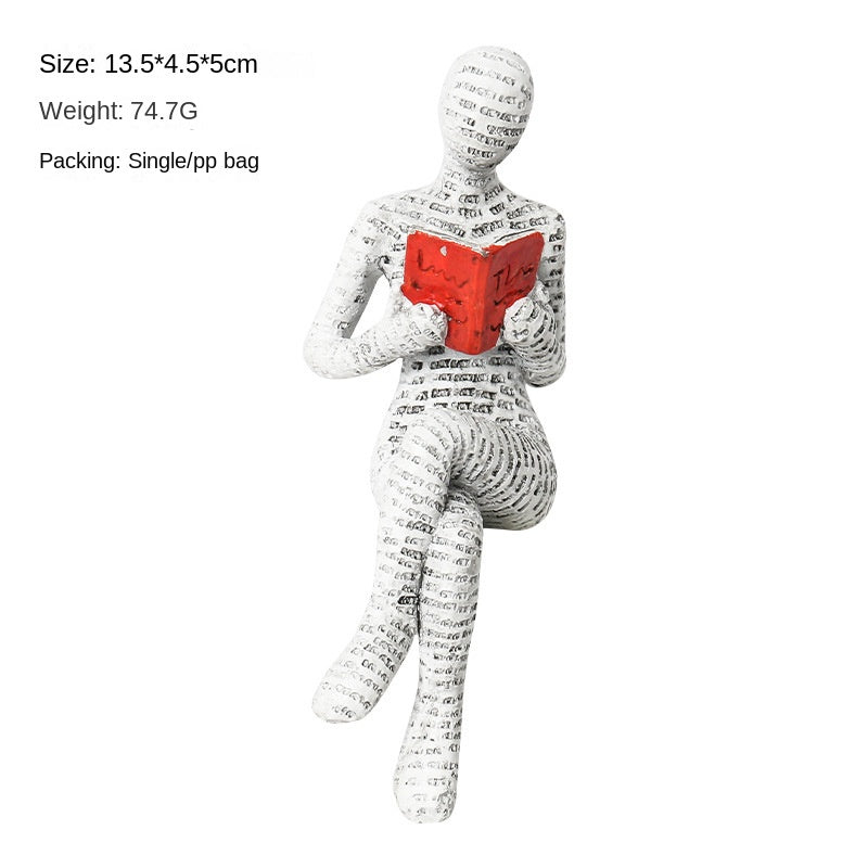 Cross-border ReadingWomen Creative Reading Woman Resin Crafts Home Desktop Bookcase Resin Ornaments