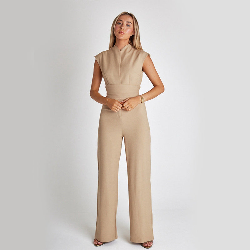 Sleeveless Casual Wide Leg Jumpsuit