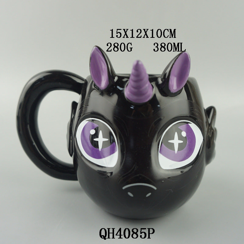 Unicorn Ceramic Coffee Mug Funny Halloween Cartoon Mug Student Cute Gift Cup