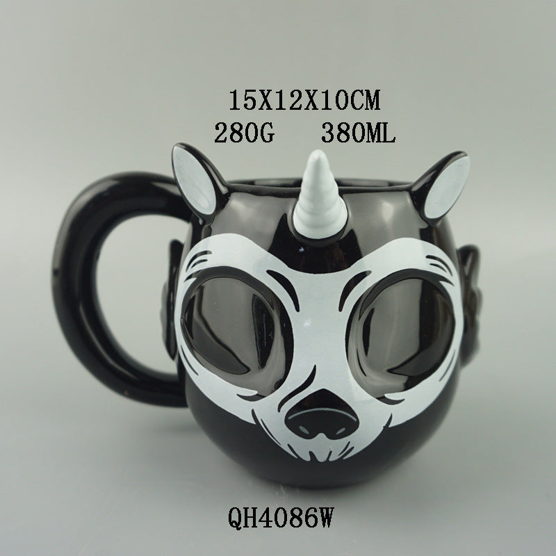 Unicorn Ceramic Coffee Mug Funny Halloween Cartoon Mug Student Cute Gift Cup