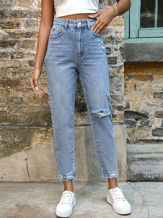 Jeans Slimming Women's Slim-fit Ripped Denim Leggings Casual Pants