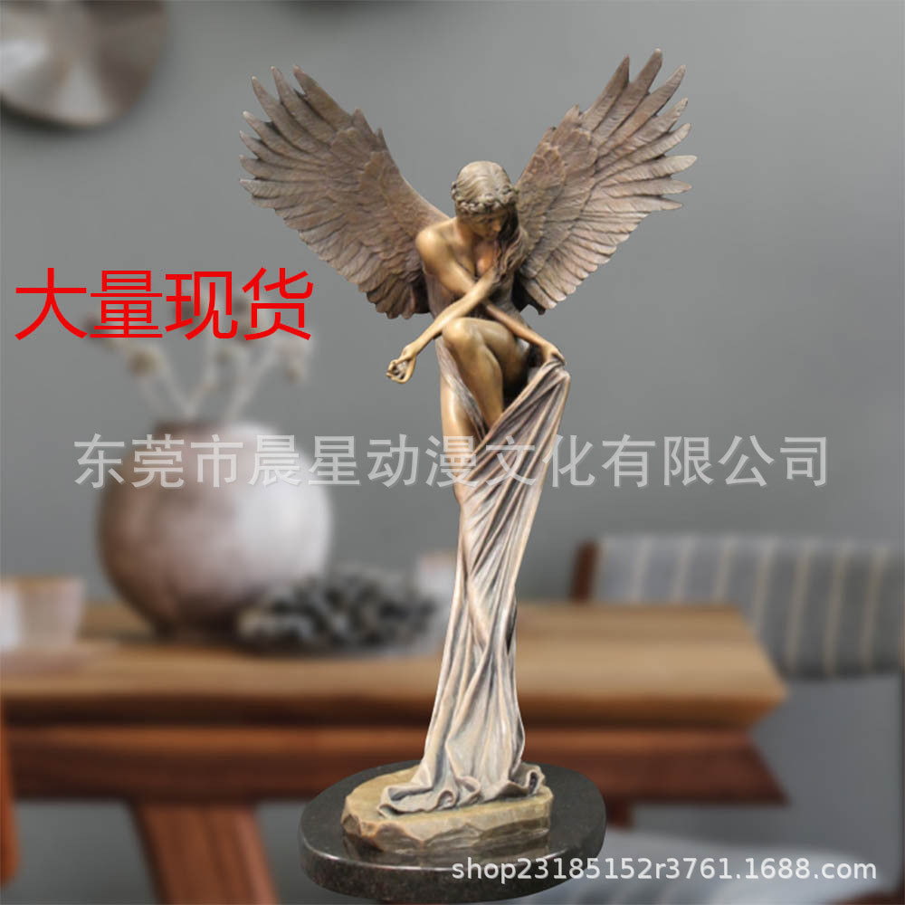 Spot Stair Angel Resin Craft Decoration Garden Statue Holding Legs Angel Home Wall Decoration Angel Wings