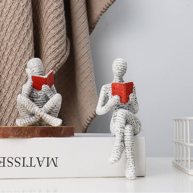 Cross-border ReadingWomen Creative Reading Woman Resin Crafts Home Desktop Bookcase Resin Ornaments