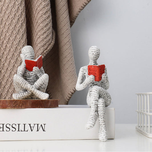 Cross-border ReadingWomen Creative Reading Woman Resin Crafts Home Desktop Bookcase Resin Ornaments