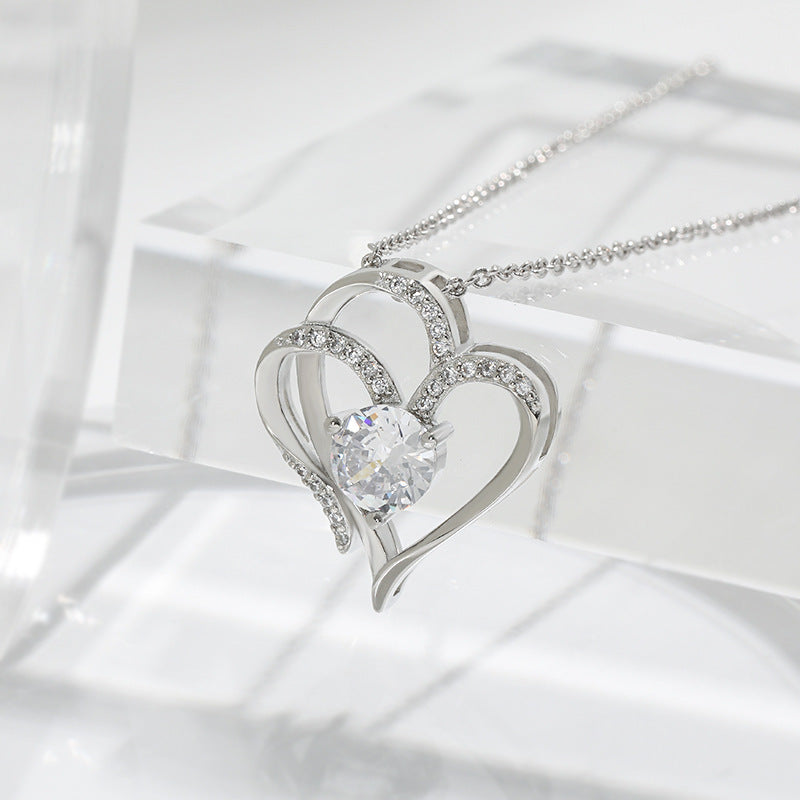 Zircon Double Heart Love Necklace