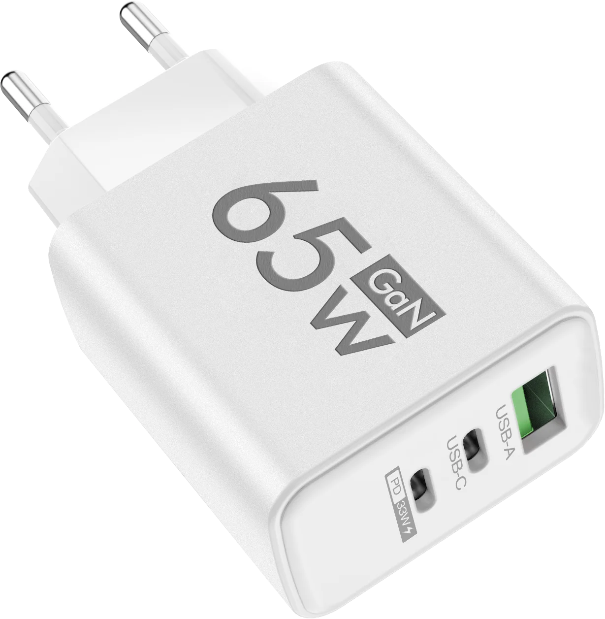 GaN Fast Charging 65W USB-C Charger Charger PD Quick Charge 3.0 Wall For Phone Adapter For iPhone 15 Xiaomi POCO Samsung Oneplus