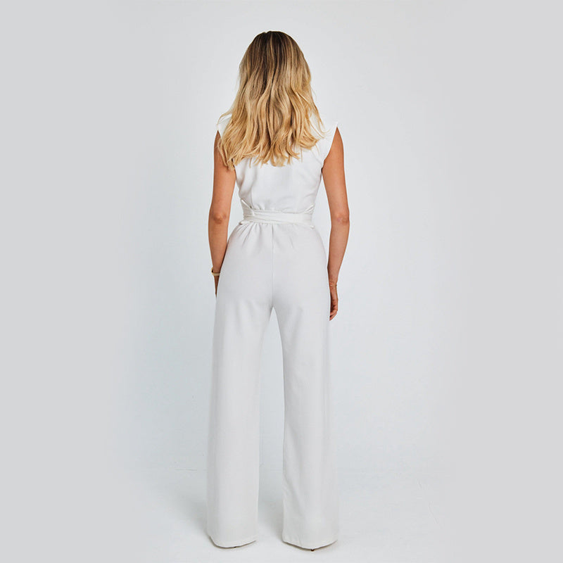 Sleeveless Casual Wide Leg Jumpsuit