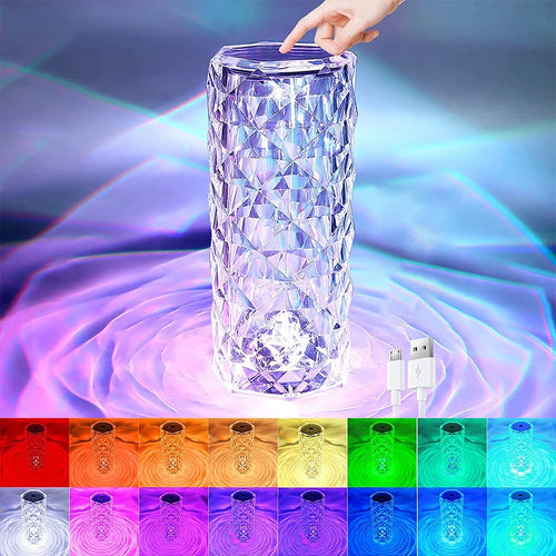 16-Color Rose Crystal Lamp