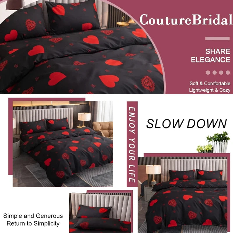 Printed Duvet Cover Pillow Set