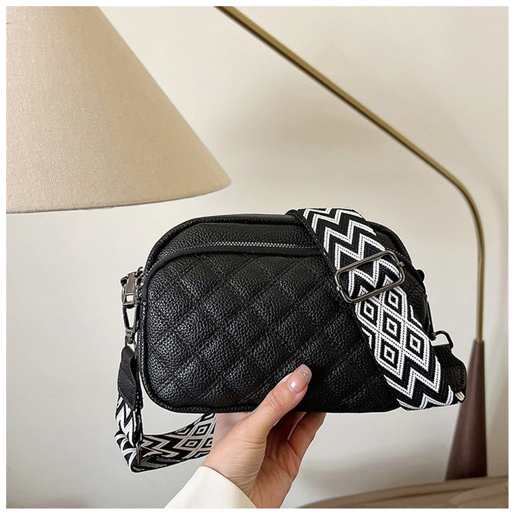 Diamond Pattern Soft Leather Messenger