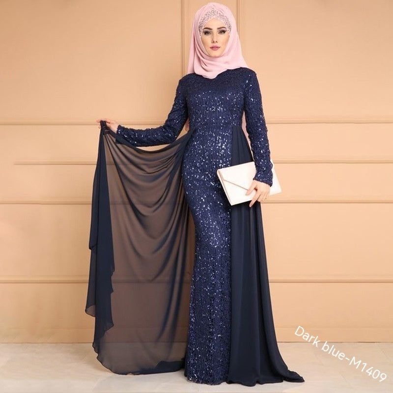 Elegant Sequined Retro Fish Tail Dress