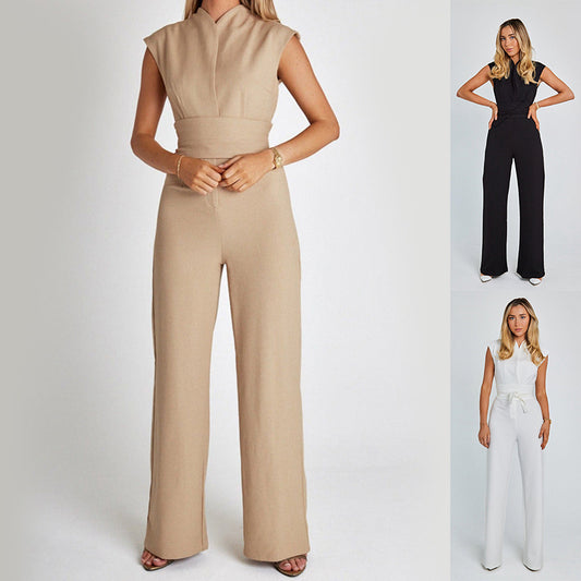 Sleeveless Casual Wide Leg Jumpsuit