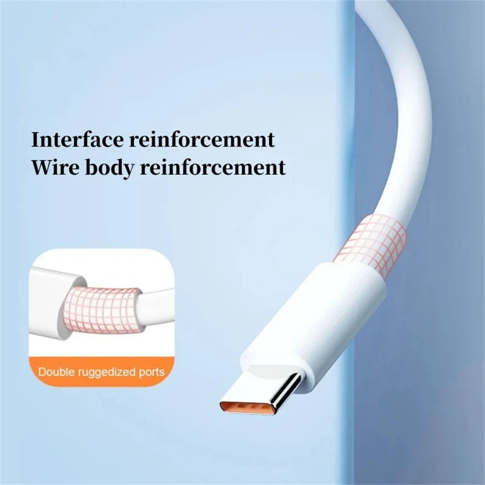 USB Type C Cable 120W 10A Fast Charging Wire Mobile Phone USB For Huawei P30 Xiaomi Realme Samsung Poco x6 USB C Data Cable Cord