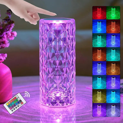 16-Color Rose Crystal Lamp