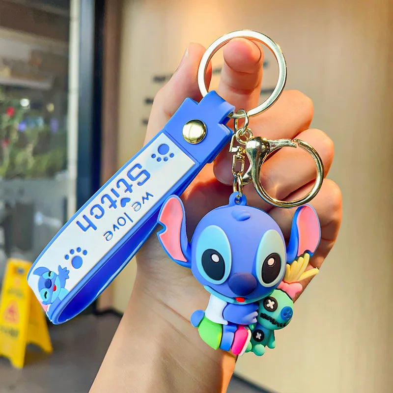 Disney Stitch Keychain - Cute Lilo & Stitch Keyrings, Durable Anime Keychains for Women Men Kids, Multi-Color Gift