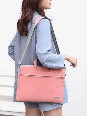 PU Leather Laptop Briefcase Shoulder Bag