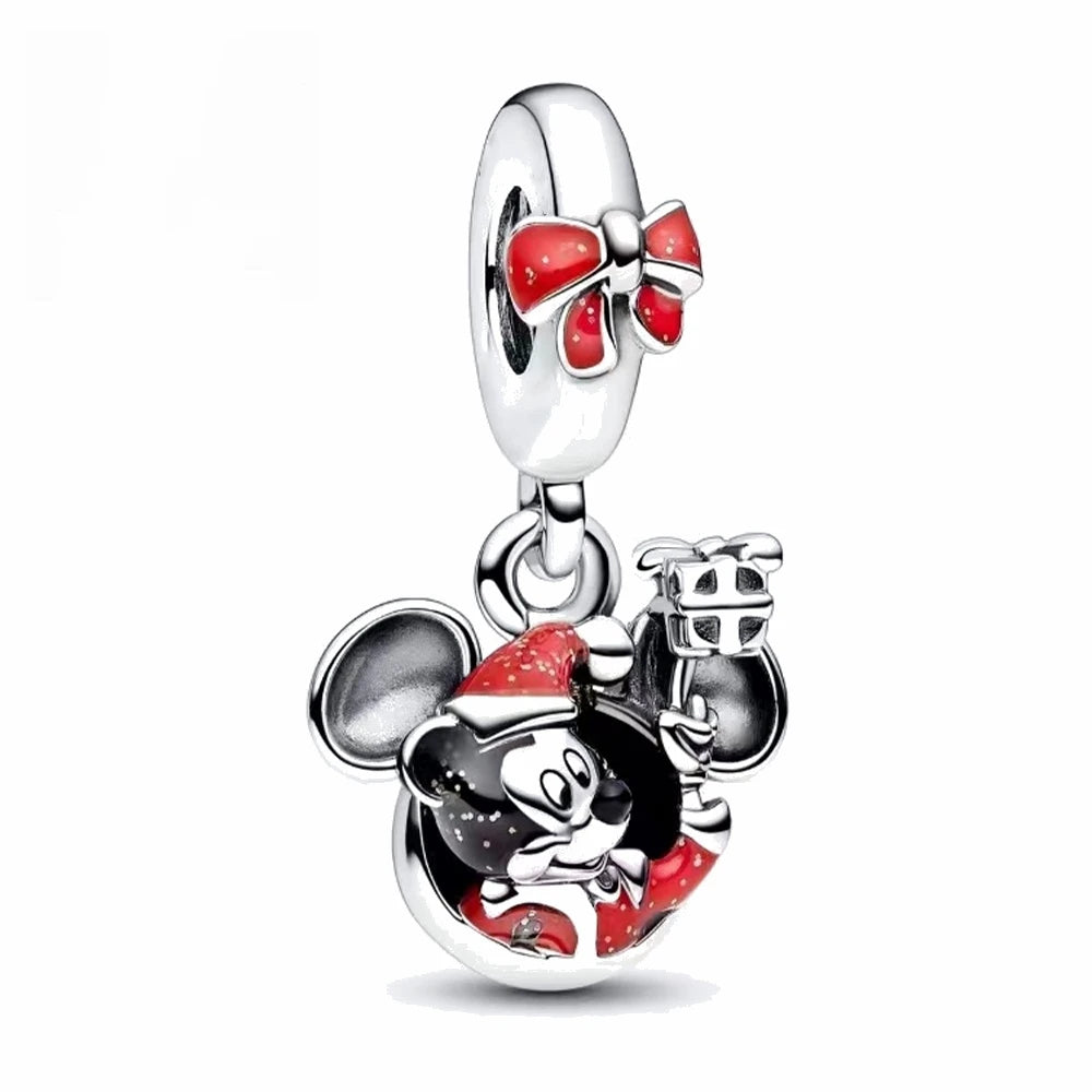MINISO League Of Legends Mickey Mouse Minnie Plata Deley 925 Sterling Silver Charm Beads Fit Original Pandora Bracelet Jewelry