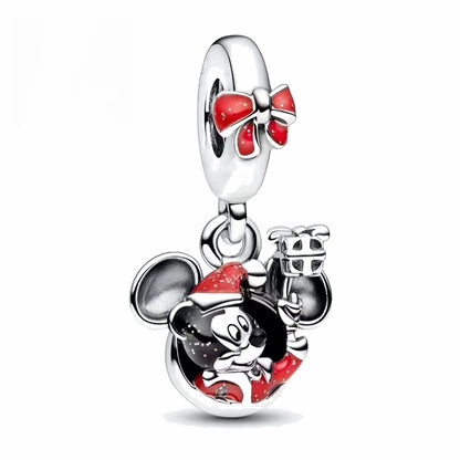 MINISO League Of Legends Mickey Mouse Minnie Plata Deley 925 Sterling Silver Charm Beads Fit Original Pandora Bracelet Jewelry
