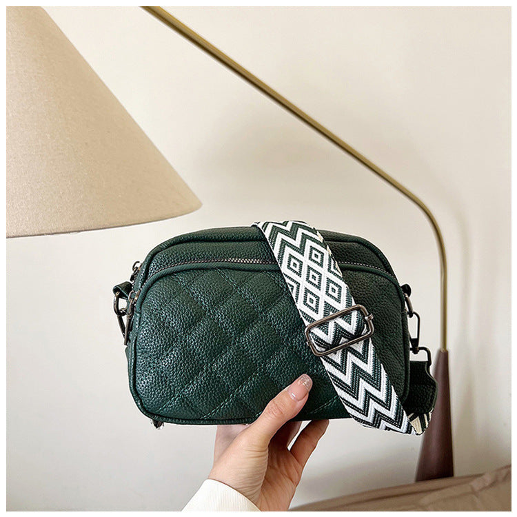 Diamond Pattern Soft Leather Messenger