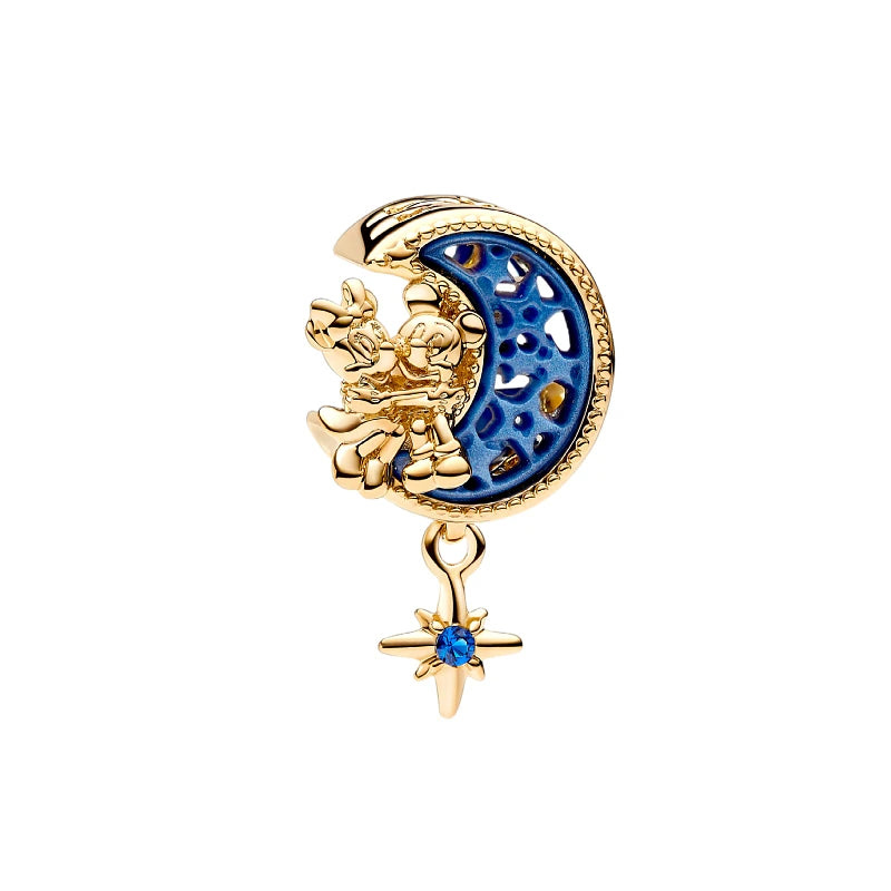 MINISO League Of Legends Mickey Mouse Minnie Plata Deley 925 Sterling Silver Charm Beads Fit Original Pandora Bracelet Jewelry