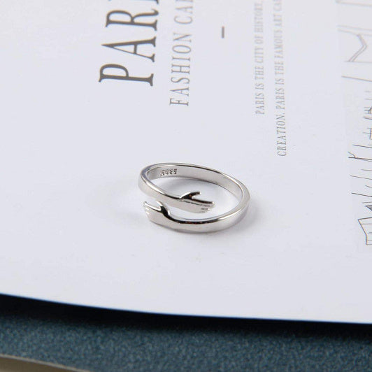 Adjustable Hug Hands Alloy Ring
