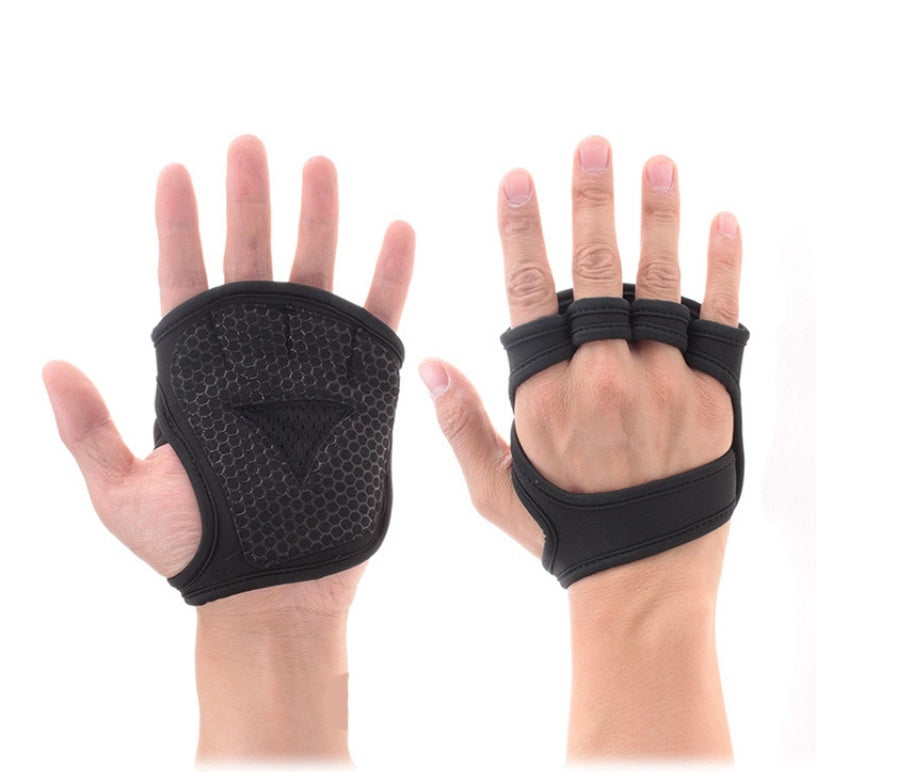 Breathable Black Gym Training Gloves