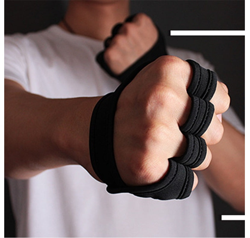 Breathable Black Gym Training Gloves