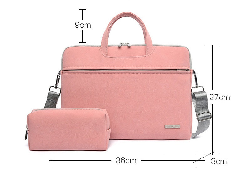 PU Leather Laptop Briefcase Shoulder Bag