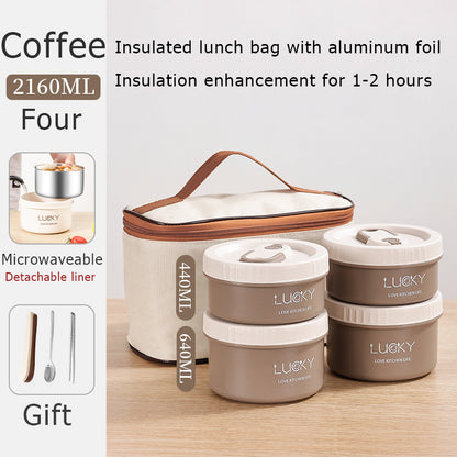 Travel Tote – Multi-Layer Portable Food Container Set for Work Meal Management, with Bag.