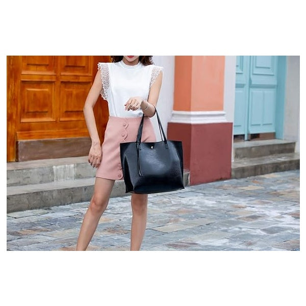 Soft Faux Leather Tote Bag
