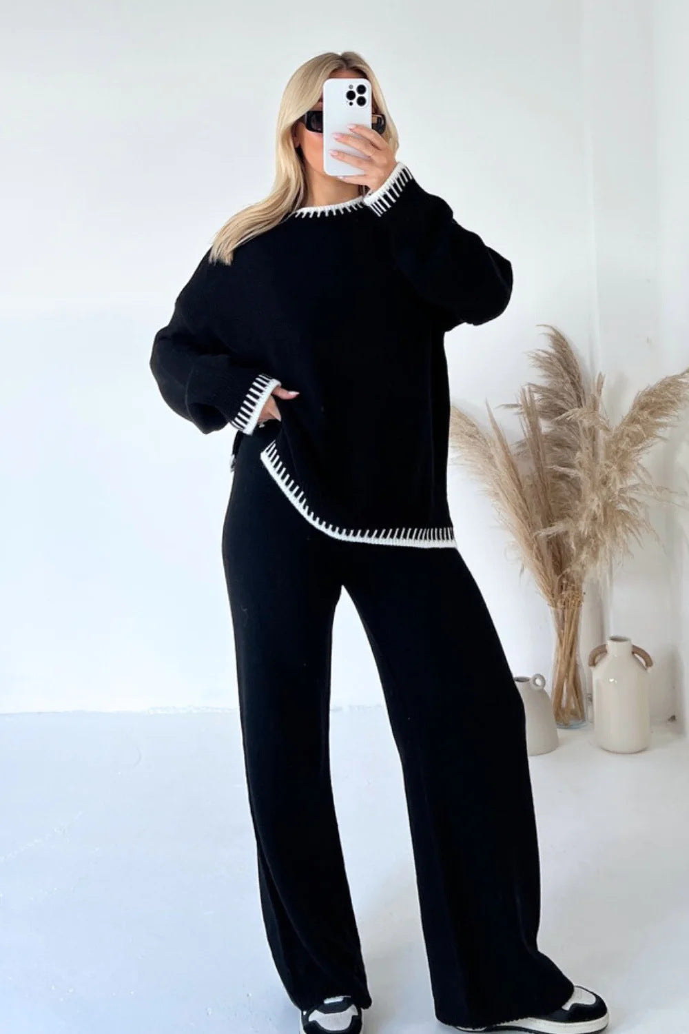 Fashion Pullover Top And Pants Set